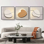 Abstract Nordic Stone Pebbles Square Format Wall Art Fine Art Canvas Prints Neutral Tones Pictures For Modern Living Room Bedroom Art Decor 2025