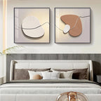 Abstract Nordic Stone Pebbles Square Format Wall Art Fine Art Canvas Prints Neutral Tones Pictures For Modern Living Room Bedroom Art Decor 2025