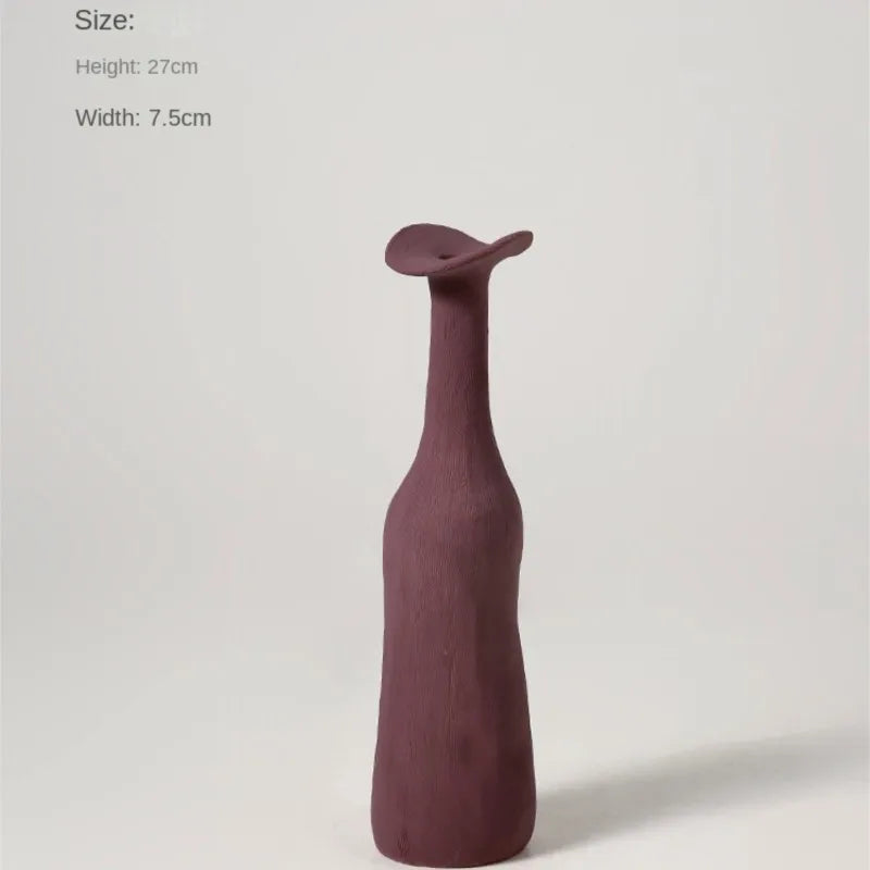 Abstract Sculptural Ceramic and Porcelain Vases – Tall Organic‑Shaped Matte Art Terracotta Pottery for Modern Minimalist Home Décor Displays
