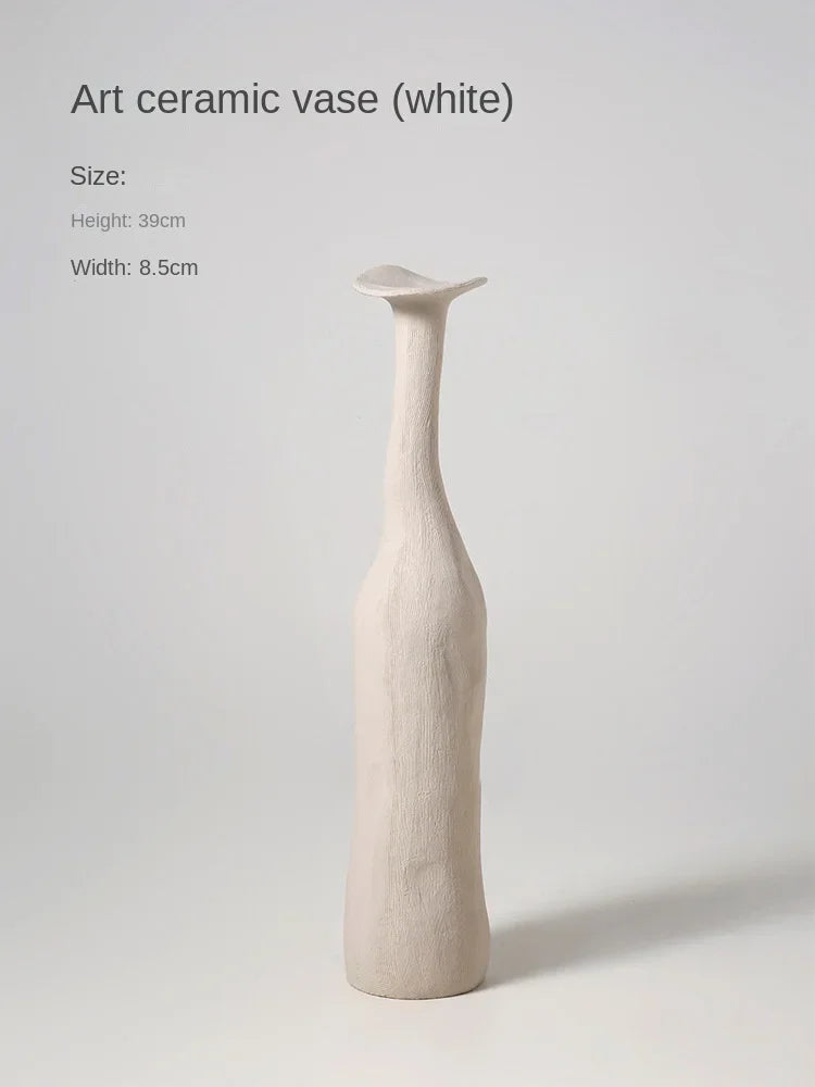 Abstract Sculptural Ceramic and Porcelain Vases – Tall Organic‑Shaped Matte Art Terracotta Pottery for Modern Minimalist Home Décor Displays