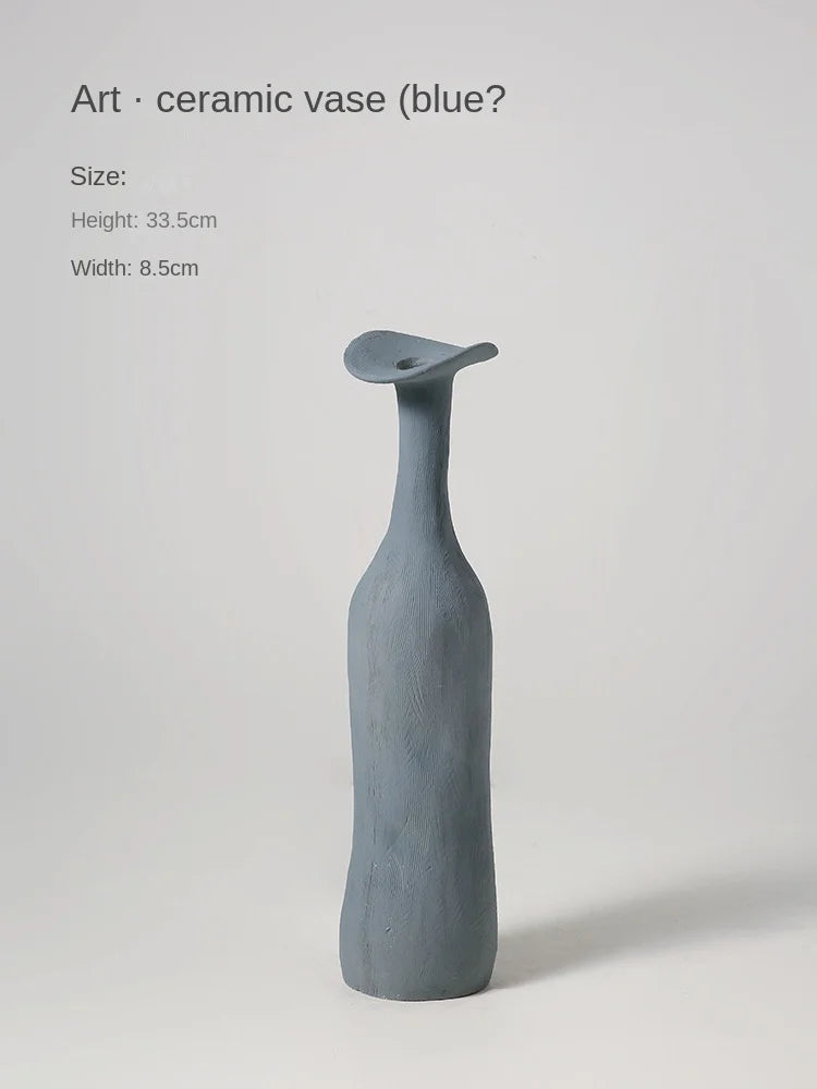 Abstract Sculptural Ceramic and Porcelain Vases – Tall Organic‑Shaped Matte Art Terracotta Pottery for Modern Minimalist Home Décor Displays