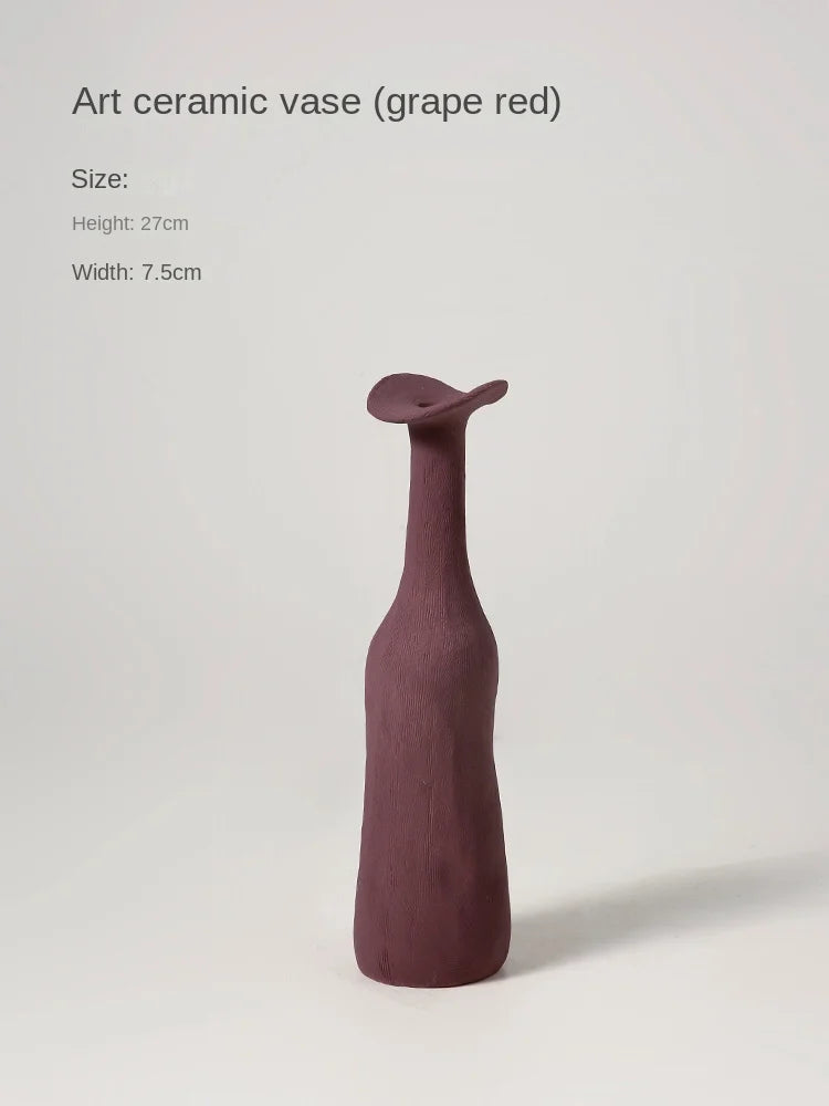 Abstract Sculptural Ceramic and Porcelain Vases – Tall Organic‑Shaped Matte Art Terracotta Pottery for Modern Minimalist Home Décor Displays