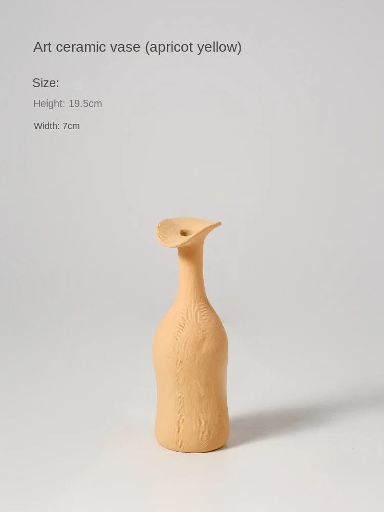 Abstract Sculptural Ceramic and Porcelain Vases – Tall Organic‑Shaped Matte Art Terracotta Pottery for Modern Minimalist Home Décor Displays