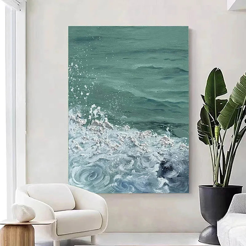 Abstract Sea Surf Coastal Wall Art Fine Art Canvas Prints Beach Landscape Ocean Waves Seascape Pictures For Living Room