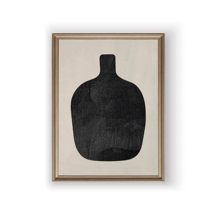 Abstract Still Life Vases Minimalist Wall Art Fine Art Canvas Prints Neutral Tone Black Brown Beige Pictures For Living Room Dining Room Scandinavian Style Home Decor