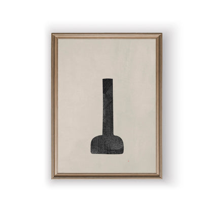 Abstract Still Life Vases Minimalist Wall Art Fine Art Canvas Prints Neutral Tone Black Brown Beige Pictures For Living Room Dining Room Scandinavian Style Home Decor