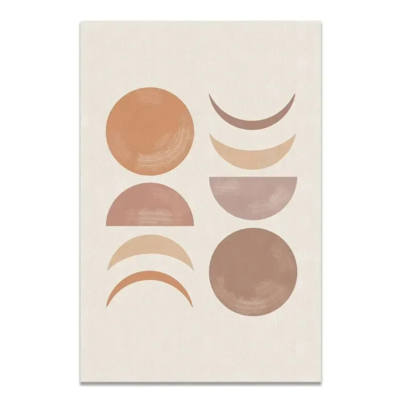 Abstract Terracotta Sun Rays Moon Phases Wall Art Fine Art Canvas Prints Posters Pictures For Modern Living Room Bedroom Art Decor