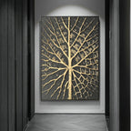 Abstract Vintage Organic Golden Black Wall Art Fine Art Canvas Prints Modern Pictures For Living Room Dining Room Entrance Foyer Art