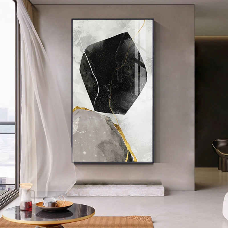 Abstract Geomorphic Design Abstract Zen Pebbles Wall Art Prints Nordic Geomorphic Pictures For ...