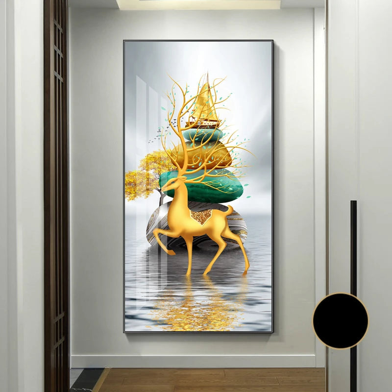 Abstract Zen Stone Feng Shui Wall Art Fine Art Canvas Prints Auspicious Wall Art For Living Room Dining Room Contemporary Foyer Art Decor
