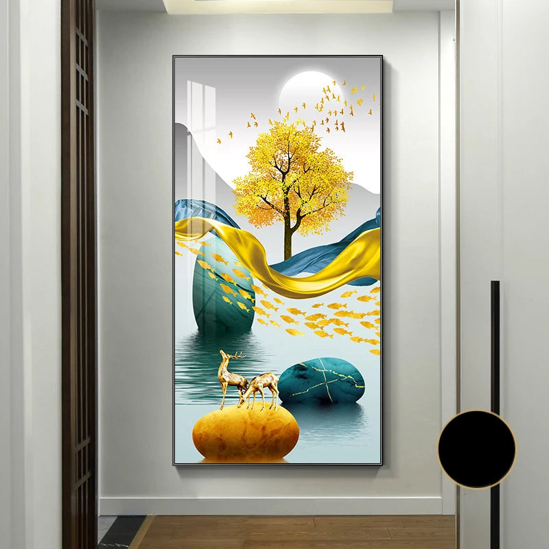Abstract Zen Stone Feng Shui Wall Art Fine Art Canvas Prints Auspicious Wall Art For Living Room Dining Room Contemporary Foyer Art Decor