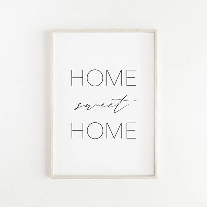 Home Sweet Home Black White Quotes Posters Wall Art Fine Art Canvas Prints Minimalist Nordic Pictures For Simple Living Room Decor