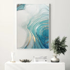 Blue Green Turquoise Liquid Marble Wall Art Fine Art Canvas Prints Modern Abstract Pictures For Living Room Bedroom Boutique Hotel Room Art Decor