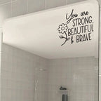 Affirmation Cards"You Are Strong Beautiful Brave"English Mirror Stickers for Bedroom Cloakroom Window Decoration Wall Decals