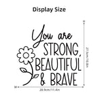 Affirmation Cards"You Are Strong Beautiful Brave"English Mirror Stickers for Bedroom Cloakroom Window Decoration Wall Decals
