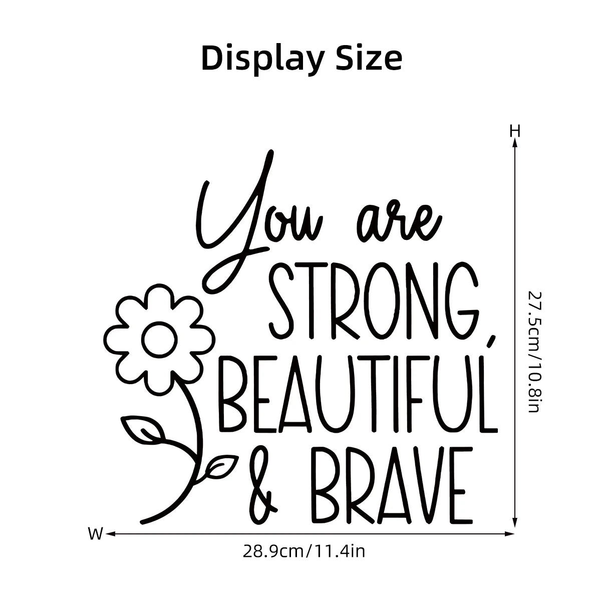 Affirmation Cards"You Are Strong Beautiful Brave"English Mirror Stickers for Bedroom Cloakroom Window Decoration Wall Decals