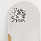Affirmation Cards"You Are Strong Beautiful Brave"English Mirror Stickers for Bedroom Cloakroom Window Decoration Wall Decals