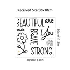 Affirmation Cards"You Are Strong Beautiful Brave"English Mirror Stickers for Bedroom Cloakroom Window Decoration Wall Decals