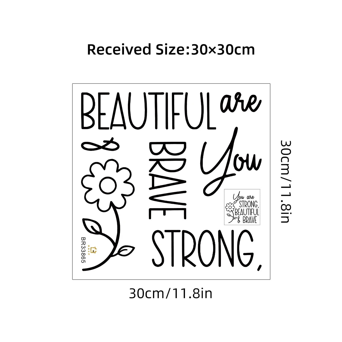 Affirmation Cards"You Are Strong Beautiful Brave"English Mirror Stickers for Bedroom Cloakroom Window Decoration Wall Decals