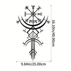 Ancient Viking Runic Compass Metal Wall Art Decorative Plaque 3d Iron Crafted Mythological Wall Decoration For Living Room Abstract Nordic Art Decor