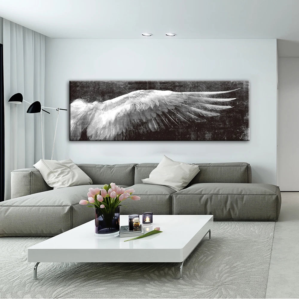 Angel Wings Vintage Wall Art Fine Art Canvas Prints Modern Wide Format Picture For Above The Sofa Bedroom Art For Above The Bed