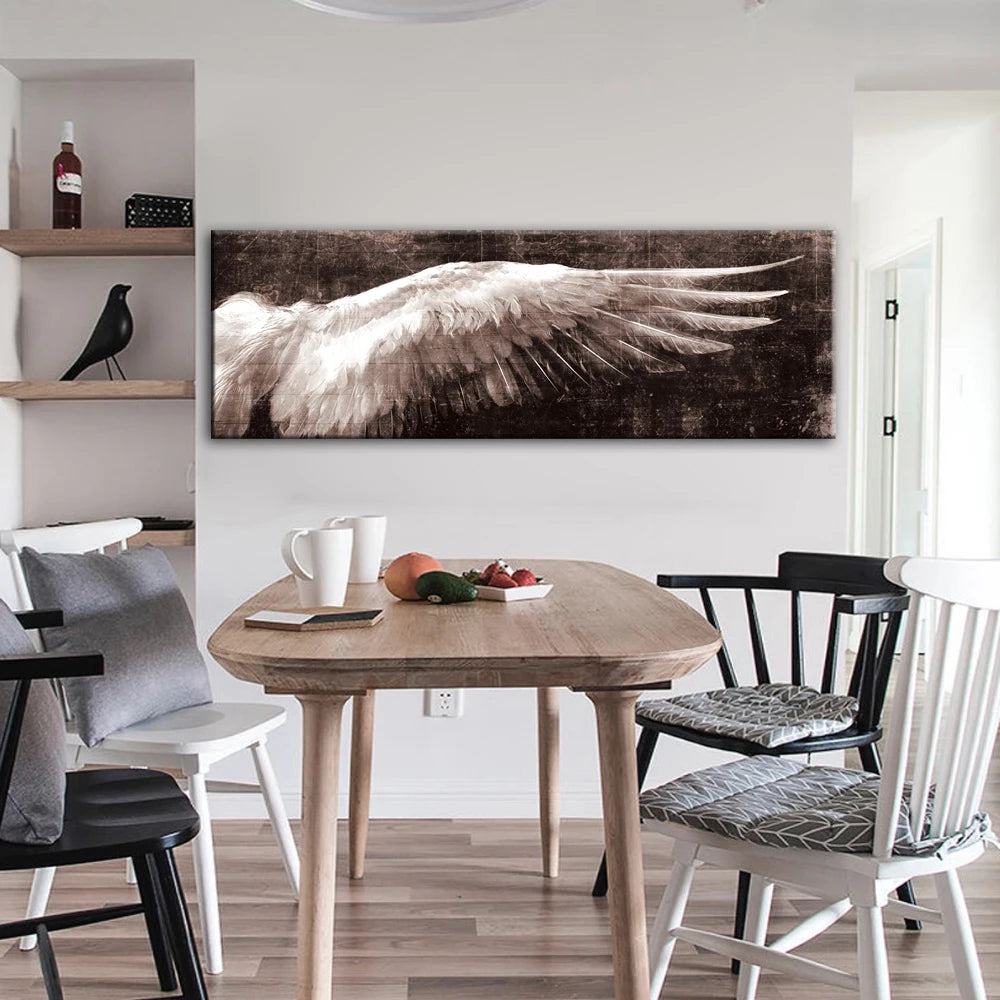 Angel Wings Vintage Wall Art Fine Art Canvas Prints Modern Wide Format Picture For Above The Sofa Bedroom Art For Above The Bed
