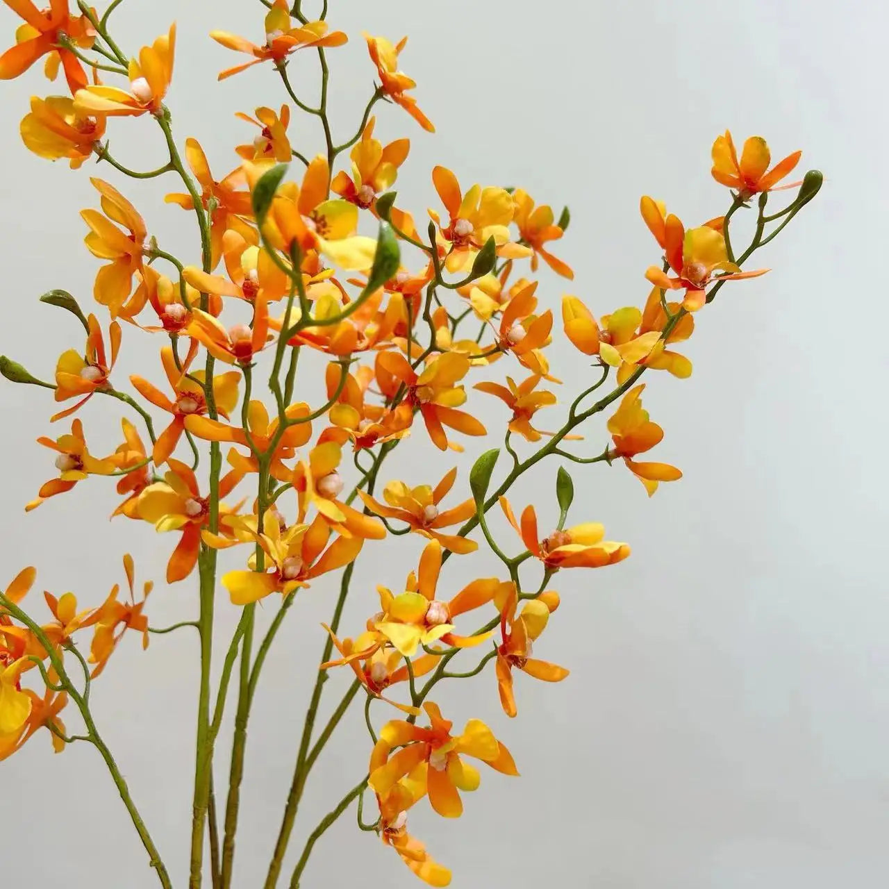 Artificial Orchid Plant – Realistic White Faux Orchid Branch for Modern Living Room, Bedroom, Luxury Salon Reception and Scandinavian Home Décor
