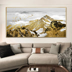 Auspicious Abstract Golden Mountain Wall Art Fine Art Canvas Prints Modern Landscape Pictures For Living Room Meeting Room Home Office Decor 2025