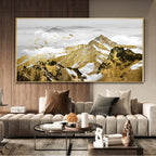 Auspicious Abstract Golden Mountain Wall Art Fine Art Canvas Prints Modern Landscape Pictures For Living Room Meeting Room Home Office Decor 2025