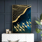 Auspicious Golden Birds In The Flowing Moonlight Landscape Wall Art Fine Art Canvas Prints Modern Pictures For Living Room Dining Room Bedroom Art