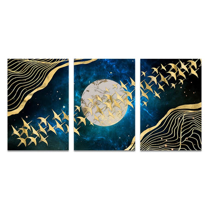 Auspicious Golden Birds In The Flowing Moonlight Landscape Wall Art Fine Art Canvas Prints Modern Pictures For Living Room Dining Room Bedroom Art