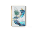 Auspicious Golden Deer Flowing Abstract Landscape Wall Art Fine Art Canvas Prints Inspirational Pictures For Living Room Dining Room Art Decor