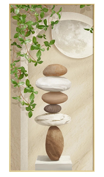 Balancing Stones Zen Art Fine Art Canvas Prints Neutral Tones Pictures Of Calm For Living Room Dining Room Inspirational Entryway Art Decor