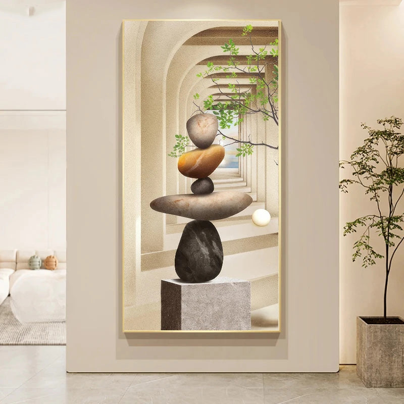 Balancing Stones Zen Art Fine Art Canvas Prints Neutral Tones Pictures Of Calm For Living Room Dining Room Inspirational Entryway Art Decor
