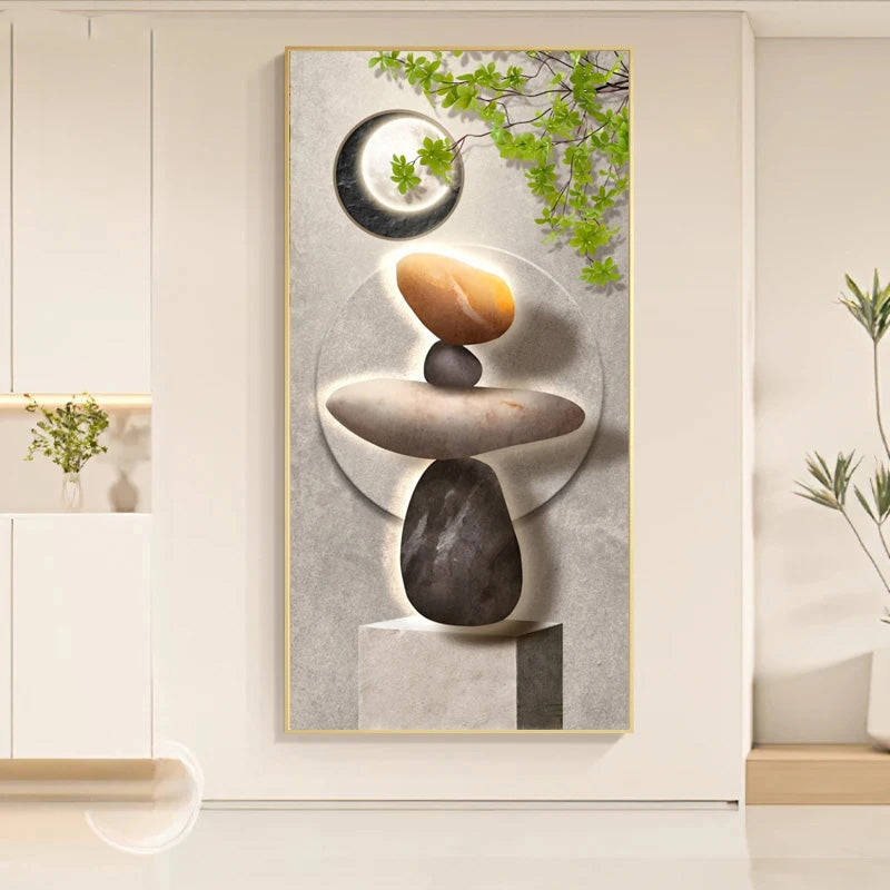 Balancing Stones Zen Art Fine Art Canvas Prints Neutral Tones Pictures Of Calm For Living Room Dining Room Inspirational Entryway Art Decor