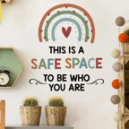 Be Who You Are Rainbow Hearts Wall Decal – Inspirational Peel & Stick Wall Decor Quote for Kids’ Rooms, Classrooms & Therapy Spaces