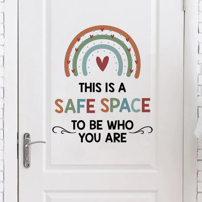 Be Who You Are Rainbow Hearts Wall Decal – Inspirational Peel & Stick Wall Decor Quote for Kids’ Rooms, Classrooms & Therapy Spaces