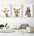 Bear Bunny Elephant Baby Animals Posters Wall Art Fine Art Canvas Prints Cute Pictures For Baby's Room Children's Room Nordic Nursery Art Decor 2025