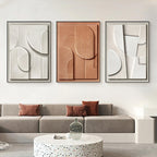 Beige Terracotta Abstract Minimalist Wall Art Fine Art Canvas Prints Modern Aesthetics 3d Design Posters Pictures For Modern Apartment
