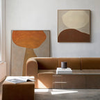 Beige Terracotta Minimalist Nordic Abstract Wall Art Fine Art Canvas Prints Square Format Pictures For Bedroom Modern Art For Living Room