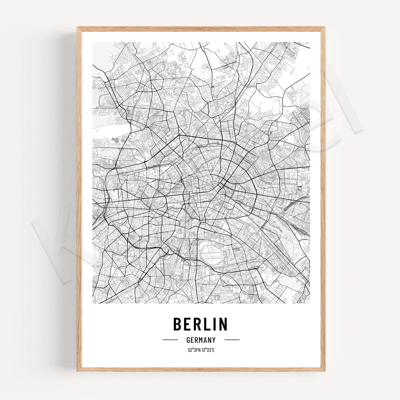 Berlin City Map Posters Wall Art Black White Fine Art Canvas Prints Stylish Minimalist Posters For Home/Office 2025