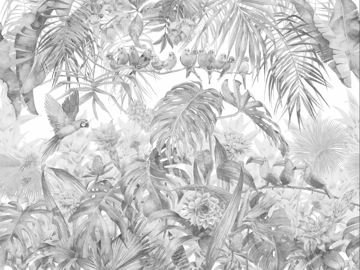 Big Sizes Custom Vintage Tropical Botanical Wall Mural Large Format Printed Wall Art Modern Wall Covering For Living Room Dining Room Decor