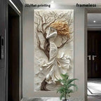 Big Sizes Abstract Tree Goddess Wall Art Fine Art Canvas Print - Sculptural Relief Design Artwork for Contemporary Neutral Home Décor & Artistic Statement Walls