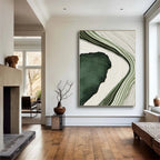 Big Sizes Abstract Wall Art Fine Art Canvas Prints Green Beige Golden Flowing Textural Design Pictures For Modern Apartment Living Room Foyer Art Decor 2025 00