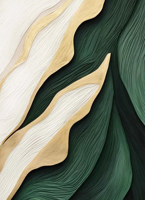Big Sizes Abstract Wall Art Fine Art Canvas Prints Green Beige Golden Flowing Textural Design Pictures For Modern Apartment Living Room Foyer Art Decor 2025 00