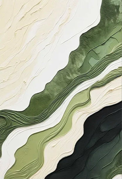 Big Sizes Abstract Wall Art Fine Art Canvas Prints Green Beige Golden Flowing Textural Design Pictures For Modern Apartment Living Room Foyer Art Decor 2025 00