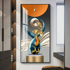 Decorative wall art with abstract design in a modern interior setting