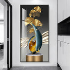 Decorative wall art with abstract design in a modern interior setting