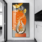 Decorative wall art with abstract design in a modern interior setting