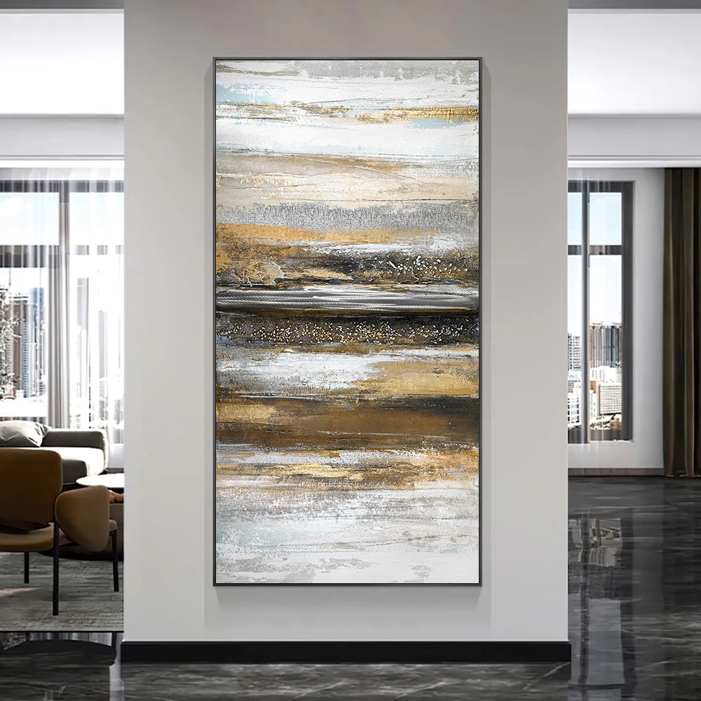 Big Sizes Contemporary Urban Abstract Wall Art Fine Art Canvas Prints Neutral Color Tones Pictures For Modern Apartment Living Room Home Office Art Decor 2025